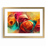 Vibrant Rainbow Rose Canvas - Colorful Abstract Floral Wall Art