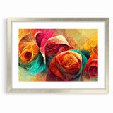 Vibrant Rainbow Rose Canvas - Colorful Abstract Floral Wall Art