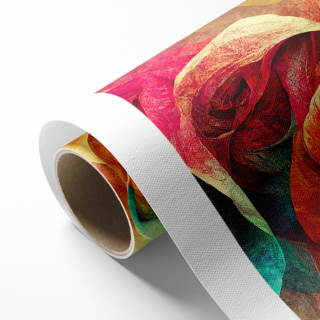 Vibrant Rainbow Rose Canvas - Colorful Abstract Floral Wall Art