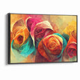 Vibrant Rainbow Rose Canvas - Colorful Abstract Floral Wall Art