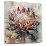 Vibrant Protea Bloom Canvas - Colorful Abstract Floral Wall Art