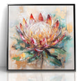 Vibrant Protea Bloom Canvas - Colorful Abstract Floral Wall Art