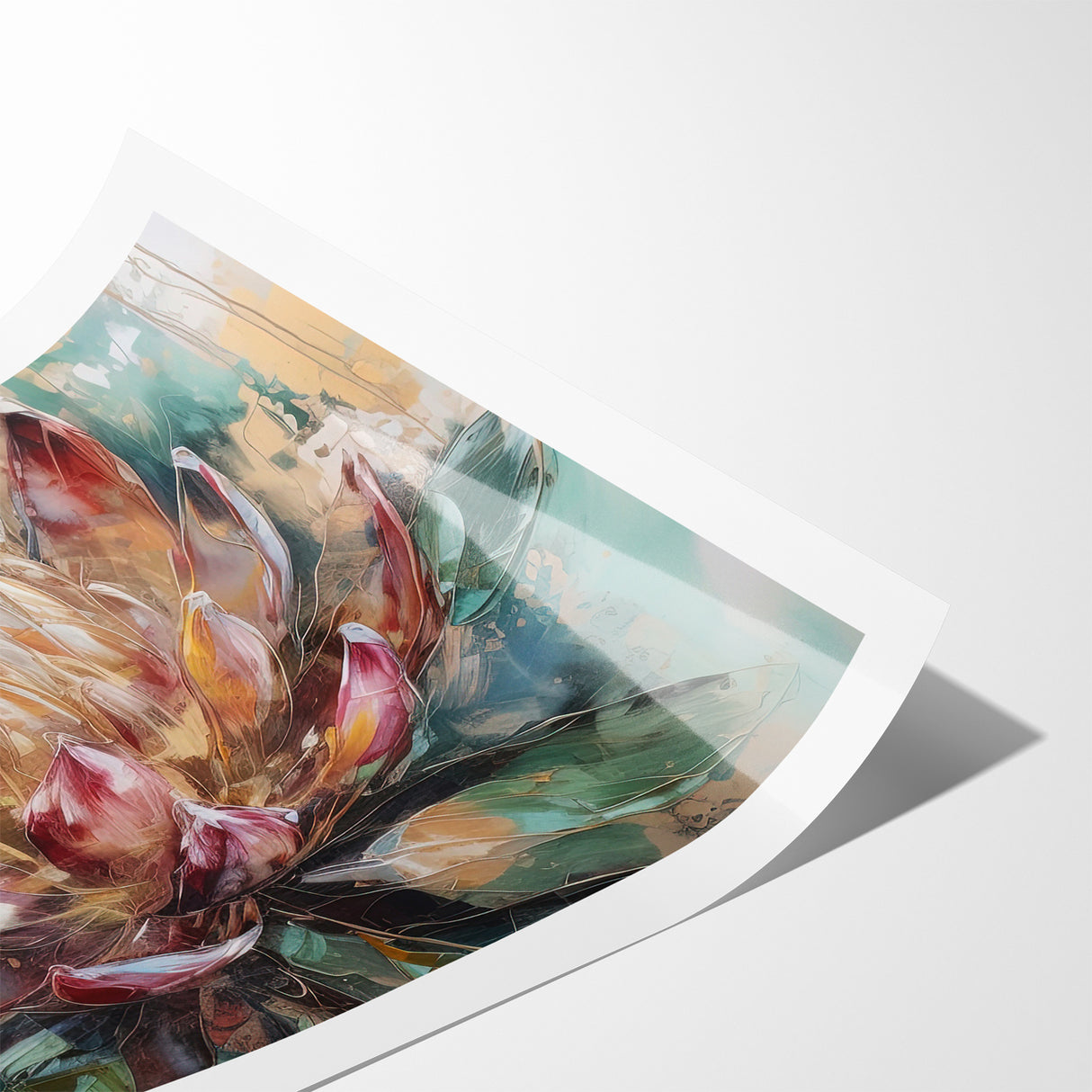 Vibrant Protea Bloom Canvas - Colorful Abstract Floral Wall Art