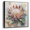 Vibrant Protea Bloom Canvas - Colorful Abstract Floral Wall Art