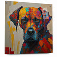 Vibrant Abstract Expressionist Dog Portrait Canvas Wall Art