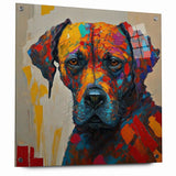 Vibrant Abstract Expressionist Dog Portrait Canvas Wall Art