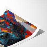Vibrant Abstract Expressionist Dog Portrait Canvas Wall Art