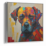Vibrant Abstract Expressionist Dog Portrait Canvas Wall Art