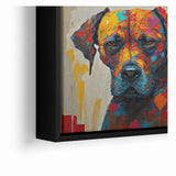 Vibrant Abstract Expressionist Dog Portrait Canvas Wall Art