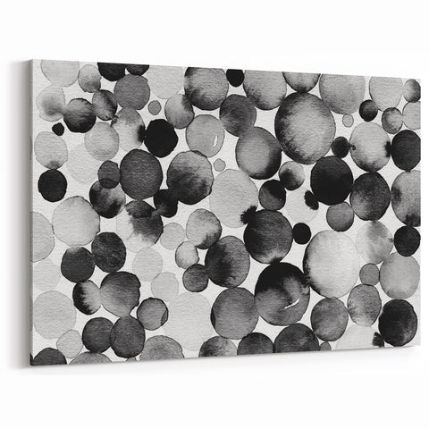 Artistic Black and White Abstract Canvas - Unique Monochrome Wall Art