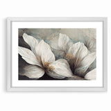 Elegant White Blossoms Abstract Floral Canvas | Modern Wall Art