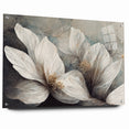 Elegant White Blossoms Abstract Floral Canvas | Modern Wall Art