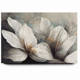 Elegant White Blossoms Abstract Floral Canvas | Modern Wall Art