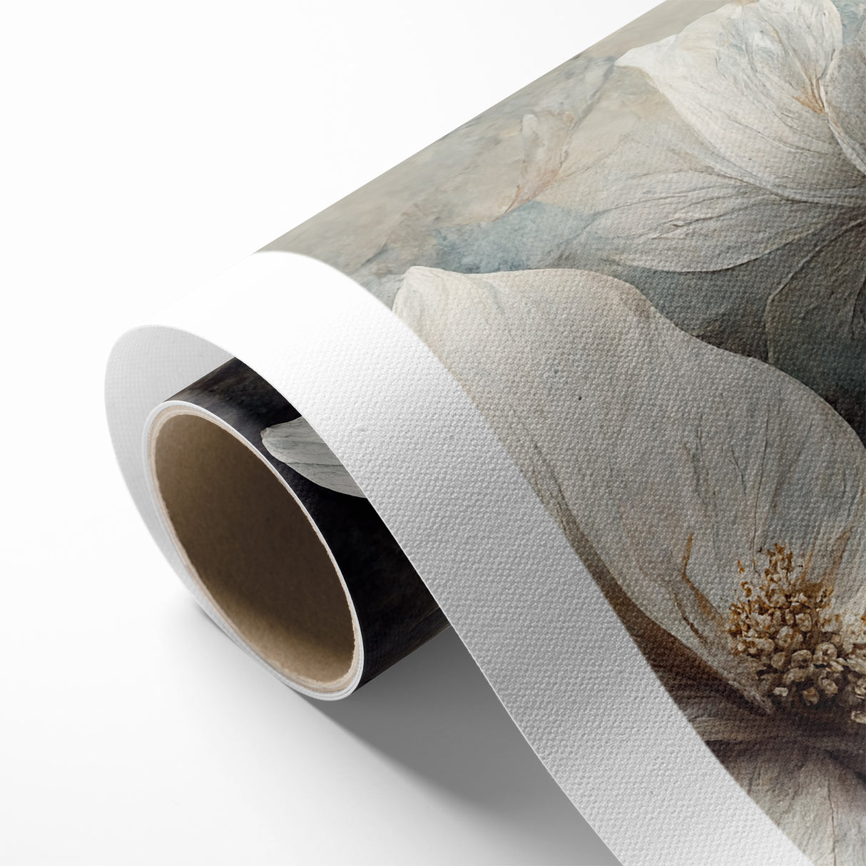 Elegant White Blossoms Abstract Floral Canvas | Modern Wall Art