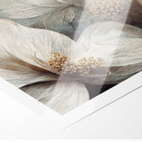 Elegant White Blossoms Abstract Floral Canvas | Modern Wall Art