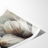 Elegant White Blossoms Abstract Floral Canvas | Modern Wall Art