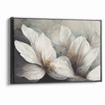 Elegant White Blossoms Abstract Floral Canvas | Modern Wall Art