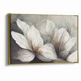 Elegant White Blossoms Abstract Floral Canvas | Modern Wall Art