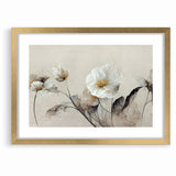 Ethereal White Blossoms Abstract Floral Canvas | Modern Wall Art