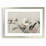 Ethereal White Blossoms Abstract Floral Canvas | Modern Wall Art