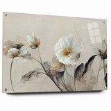 Ethereal White Blossoms Abstract Floral Canvas | Modern Wall Art