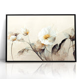 Ethereal White Blossoms Abstract Floral Canvas | Modern Wall Art