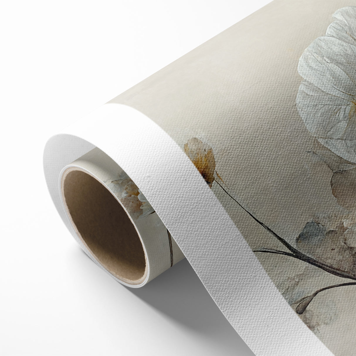 Ethereal White Blossoms Abstract Floral Canvas | Modern Wall Art