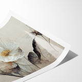 Ethereal White Blossoms Abstract Floral Canvas | Modern Wall Art