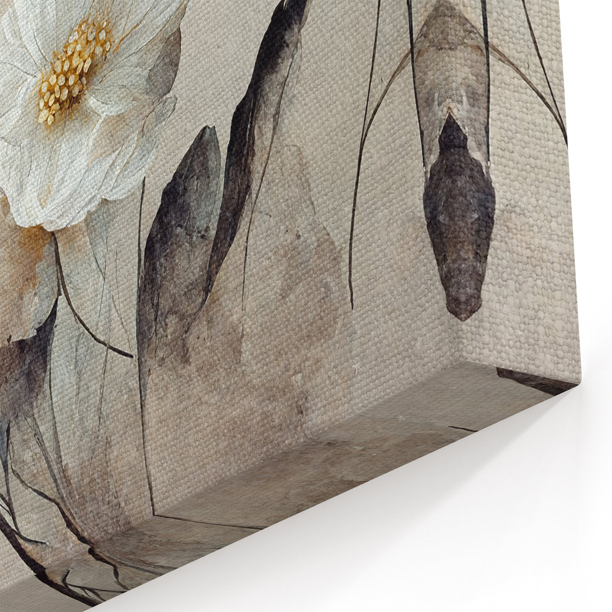 Ethereal White Blossoms Abstract Floral Canvas | Modern Wall Art