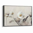 Ethereal White Blossoms Abstract Floral Canvas | Modern Wall Art
