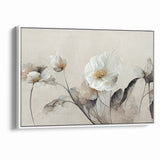 Ethereal White Blossoms Abstract Floral Canvas | Modern Wall Art
