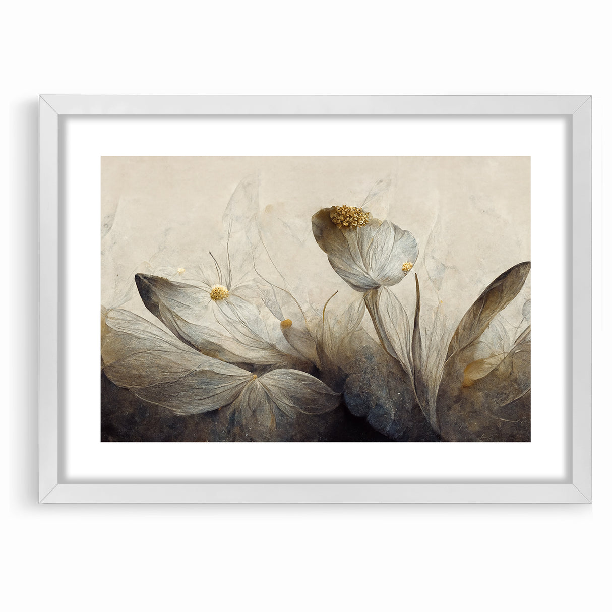 Golden Glow Abstract Floral Canvas | Modern Wall Art