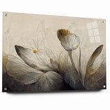 Golden Glow Abstract Floral Canvas | Modern Wall Art