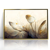 Golden Glow Abstract Floral Canvas | Modern Wall Art