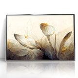 Golden Glow Abstract Floral Canvas | Modern Wall Art