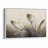 Golden Glow Abstract Floral Canvas | Modern Wall Art