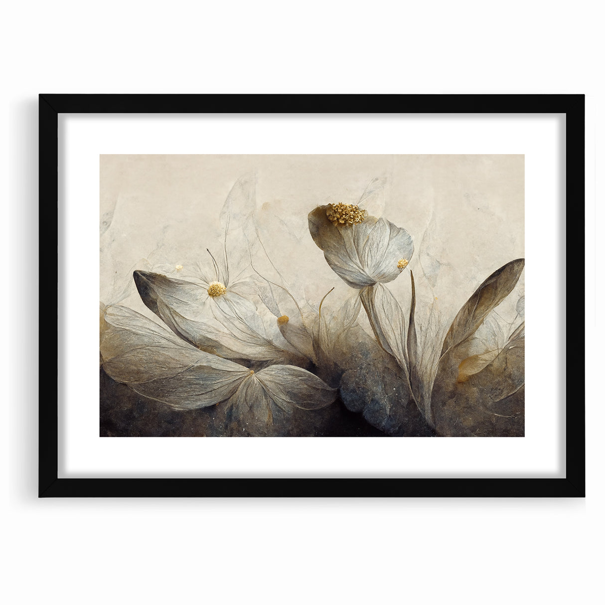 Golden Glow Abstract Floral Canvas | Modern Wall Art