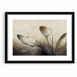 Golden Glow Abstract Floral Canvas | Modern Wall Art