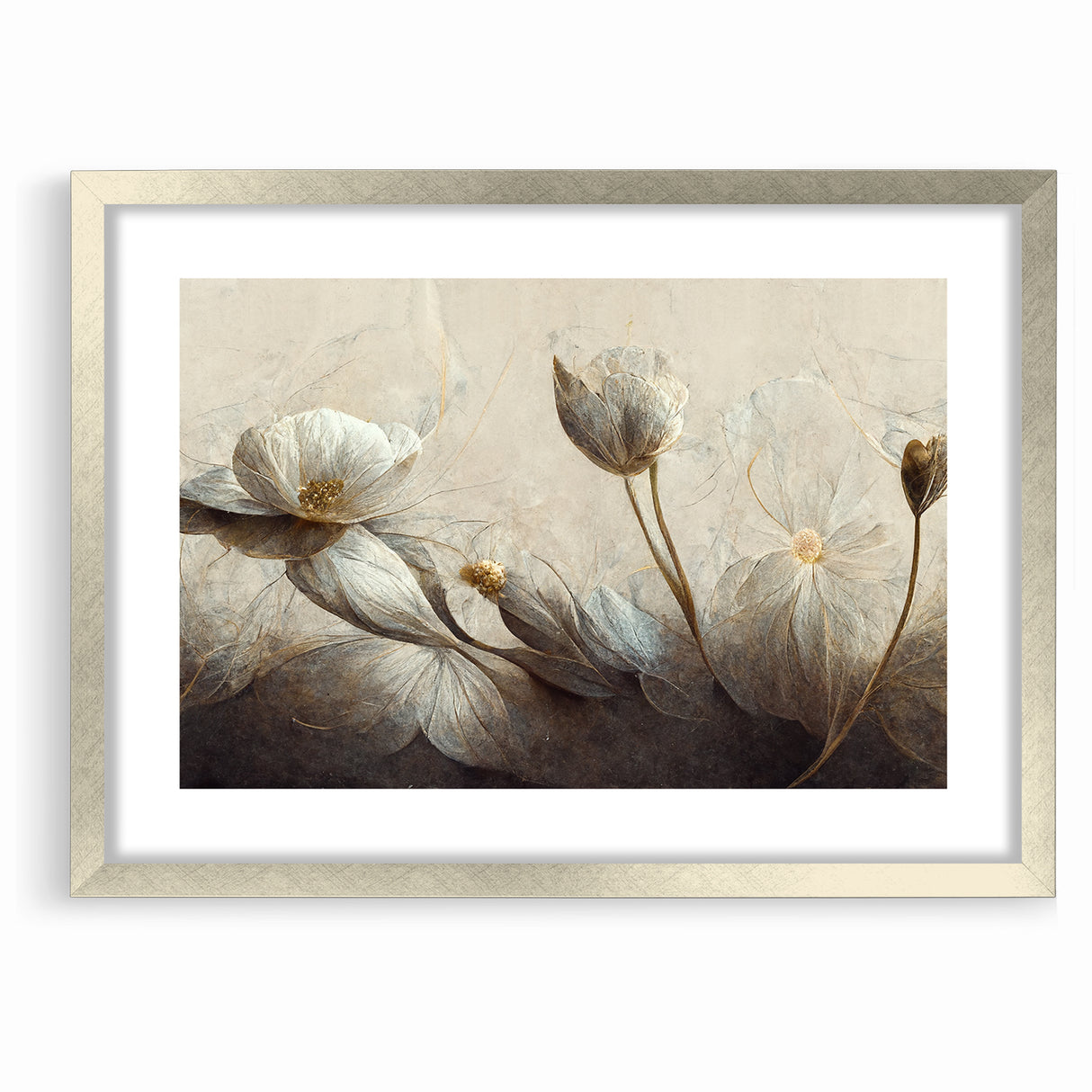 Golden Petals Abstract Floral Canvas | Contemporary Wall Art