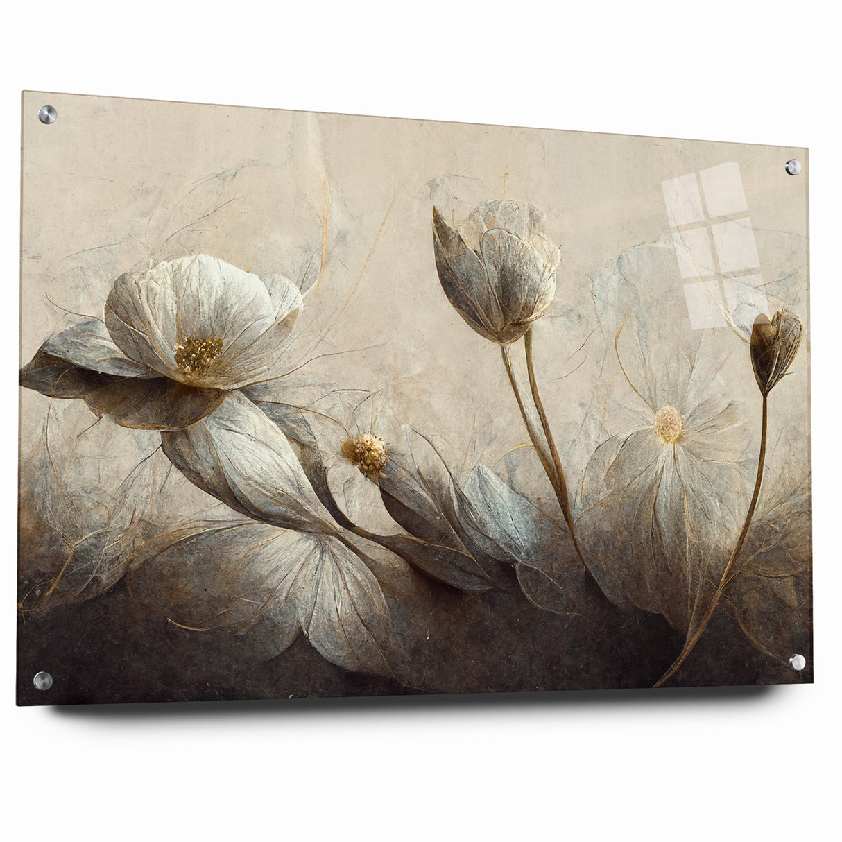 Golden Petals Abstract Floral Canvas | Contemporary Wall Art