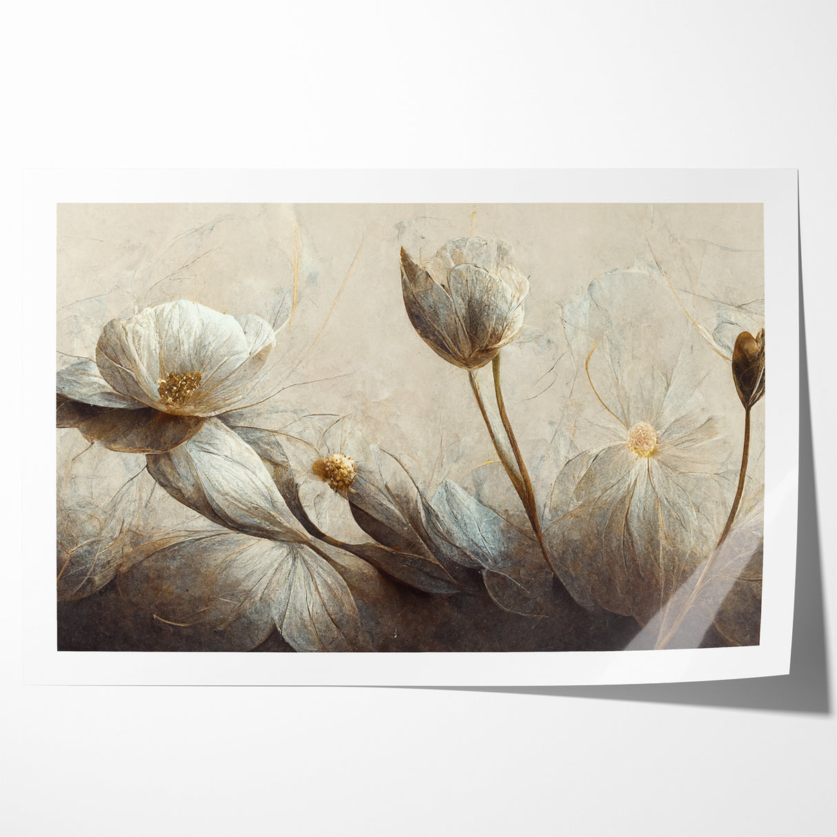 Golden Petals Abstract Floral Canvas | Contemporary Wall Art