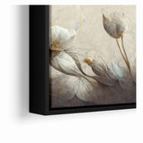 Golden Petals Abstract Floral Canvas | Contemporary Wall Art
