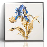 Golden Iris Abstract Floral Canvas | Luxurious Wall Art