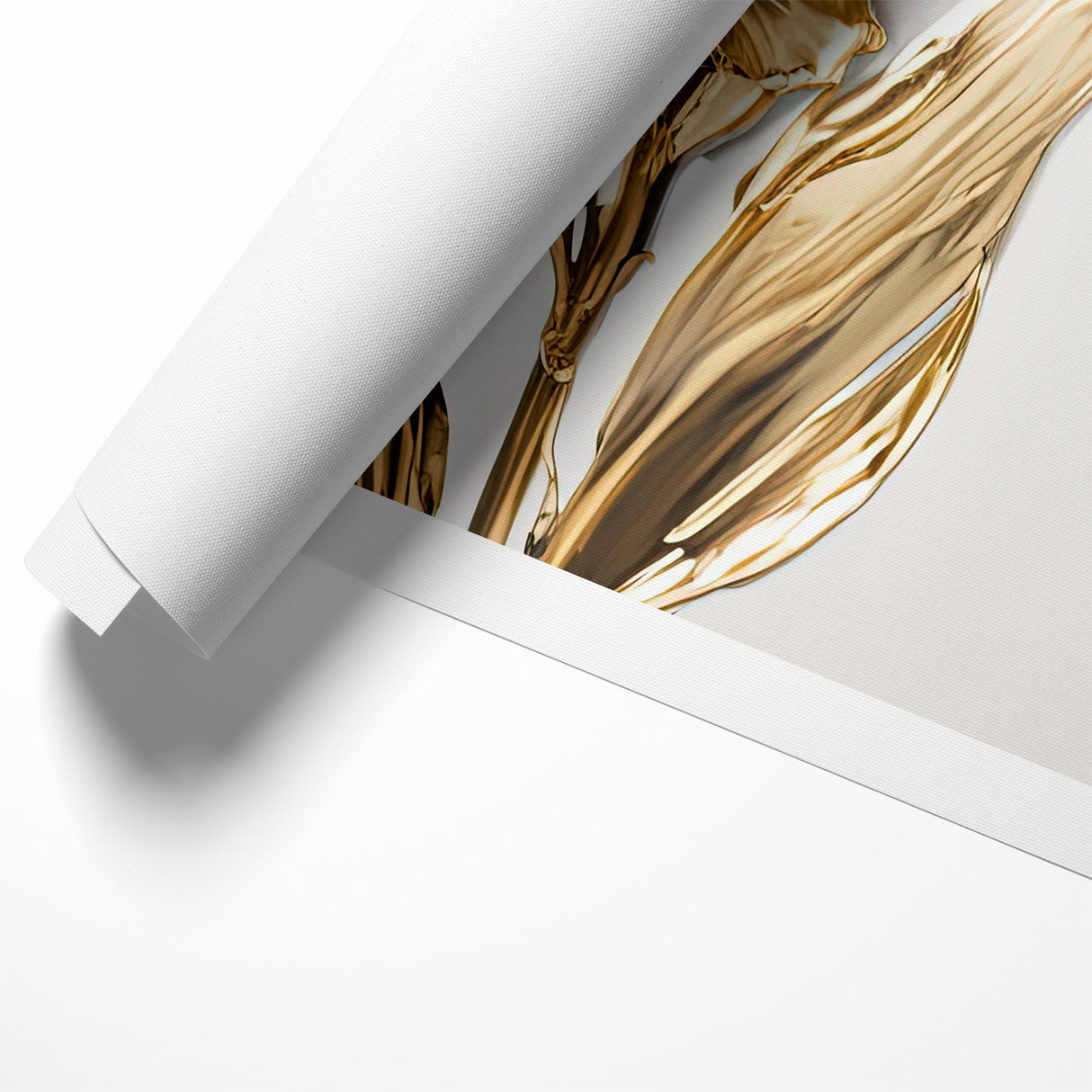 Golden Iris Abstract Floral Canvas | Luxurious Wall Art