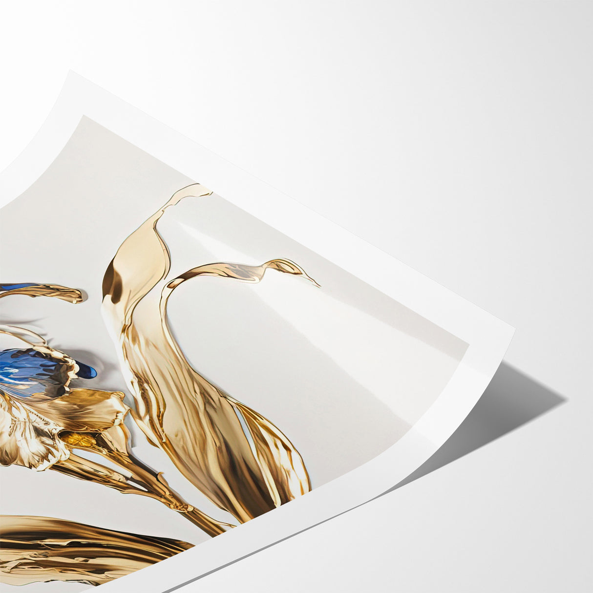 Golden Iris Abstract Floral Canvas | Luxurious Wall Art