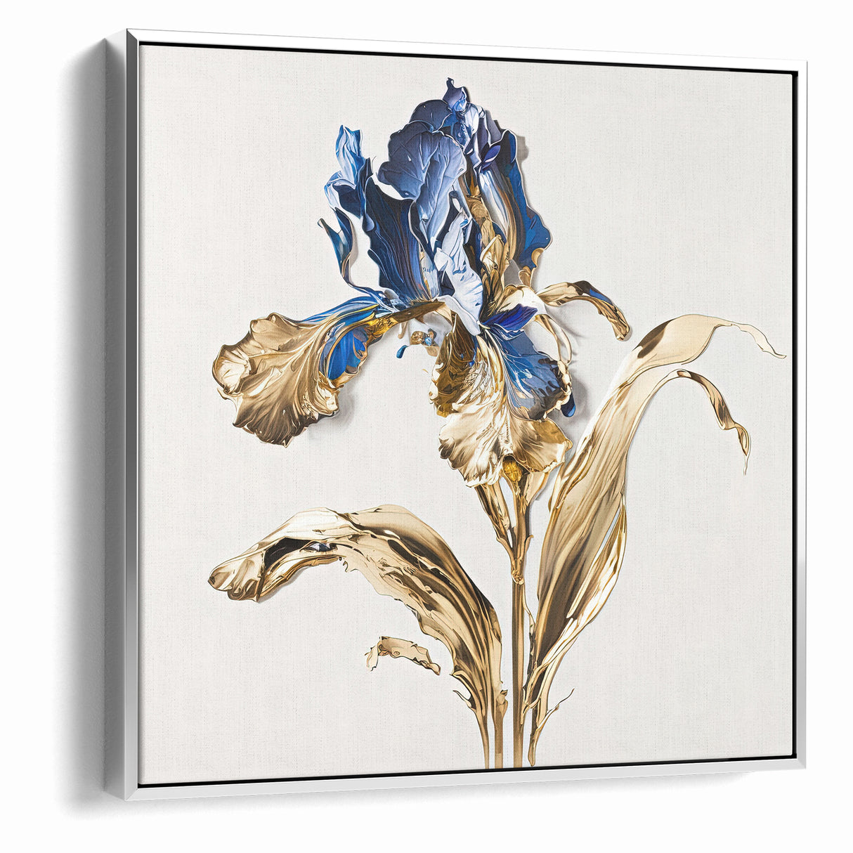 Golden Iris Abstract Floral Canvas | Luxurious Wall Art