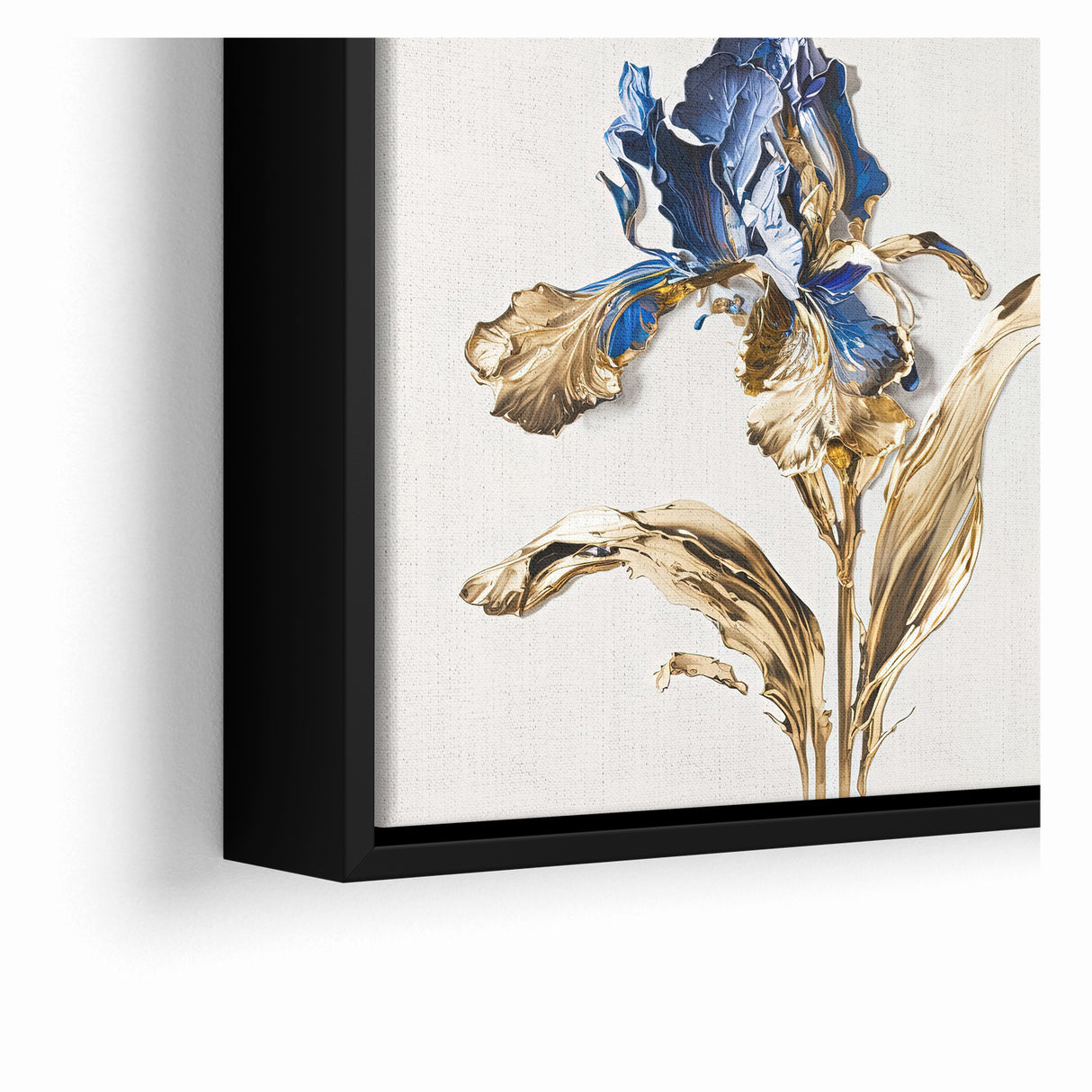 Golden Iris Abstract Floral Canvas | Luxurious Wall Art