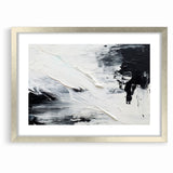 Modern Black and White Abstract Canvas - Unique Monochrome Wall Art