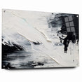 Modern Black and White Abstract Canvas - Unique Monochrome Wall Art