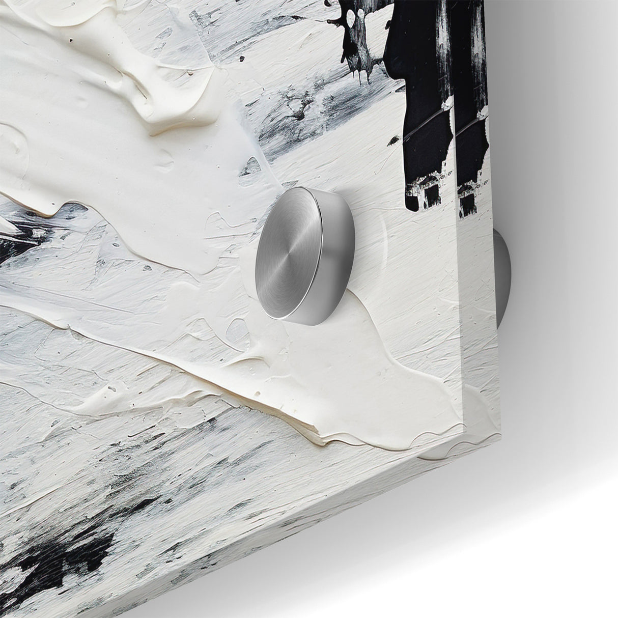 Modern Black and White Abstract Canvas - Unique Monochrome Wall Art